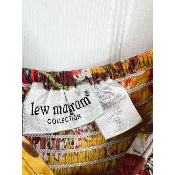 Vintage Lew Magram Collection Embellished Sleeveless Floral Pattern Dress Size M - Picture 9 of 10